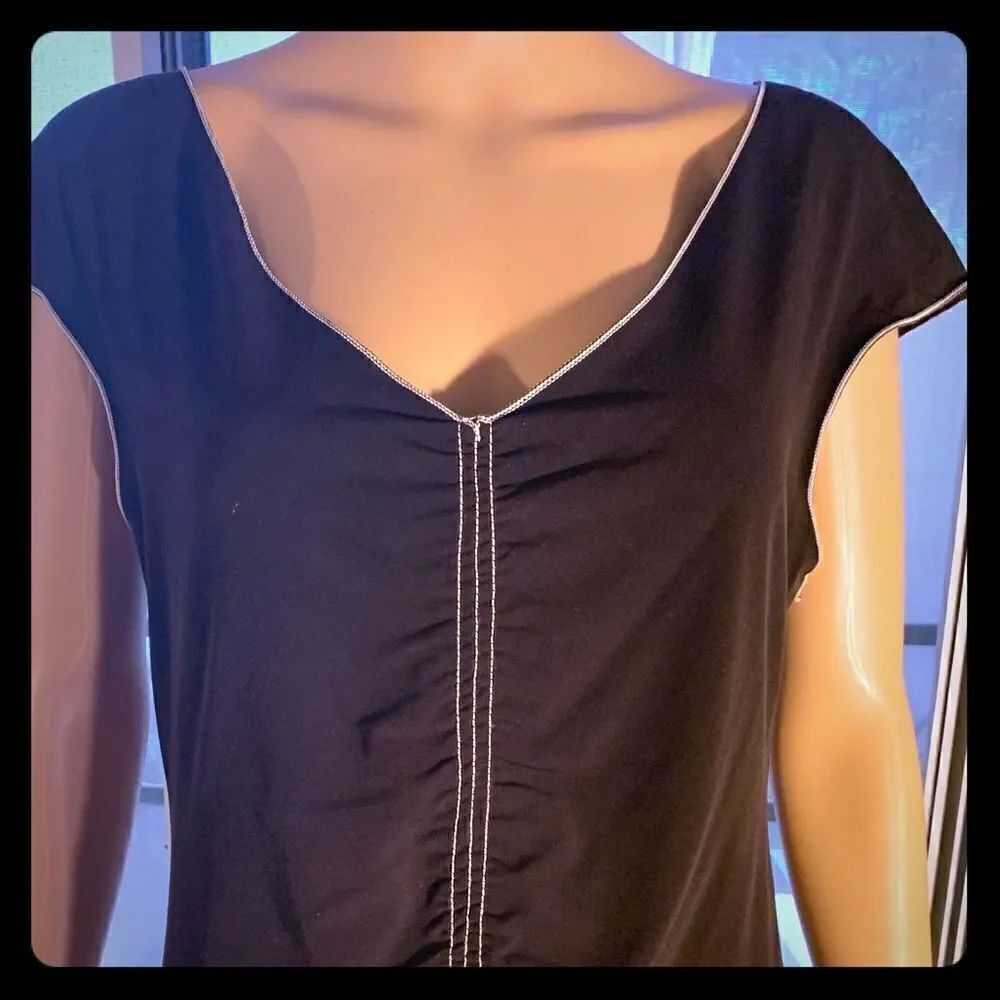 Max Edition Size Large V-neck Short Sleeve Brown Casual Business Woman’s Top
